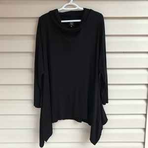 Soft black throw, poncho